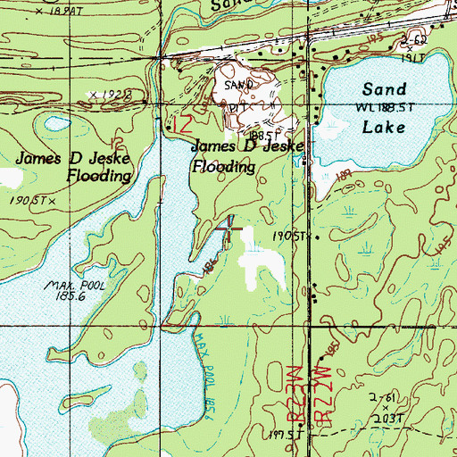 Topographic Map of James D Jeske Flooding, MI