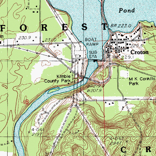 Topographic Map of Kimble County Park, MI