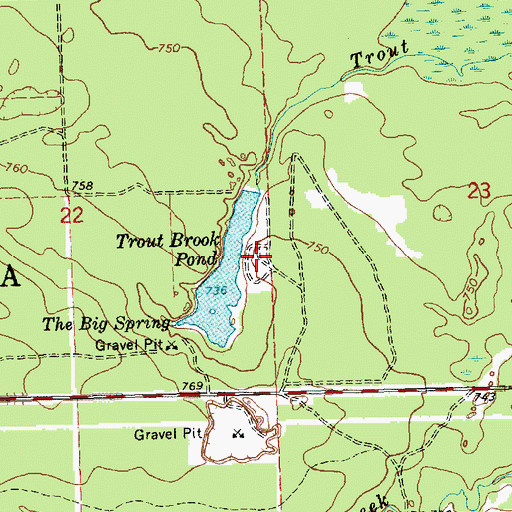 Topographic Map of Trout Brook Pond Picnic Ground, MI