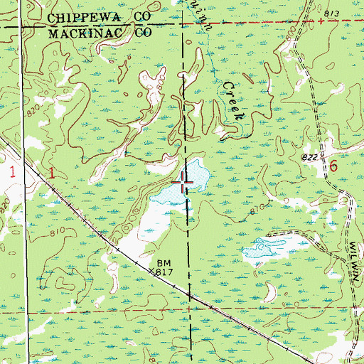 Topographic Map of Willwin Pond, MI