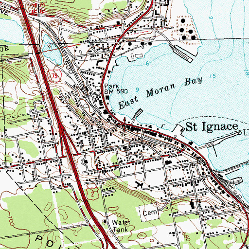 Topographic Map of Arnold Transit Company, MI