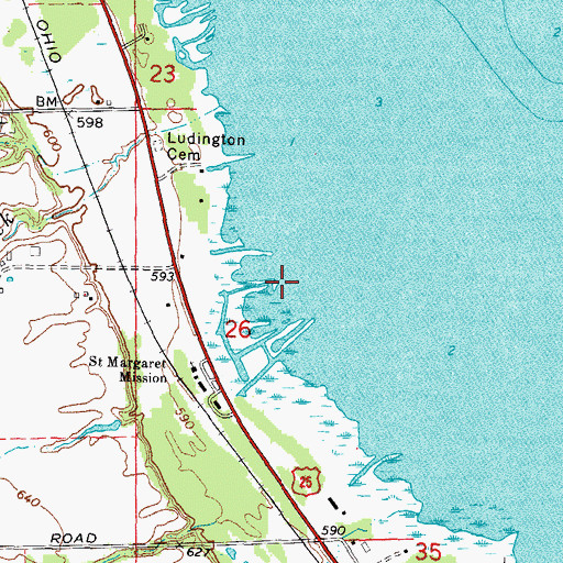 Topographic Map of Ludingtons Cove, MI