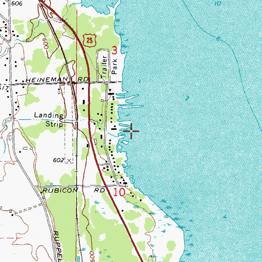 Topographic Map of Rubicon Beach, MI