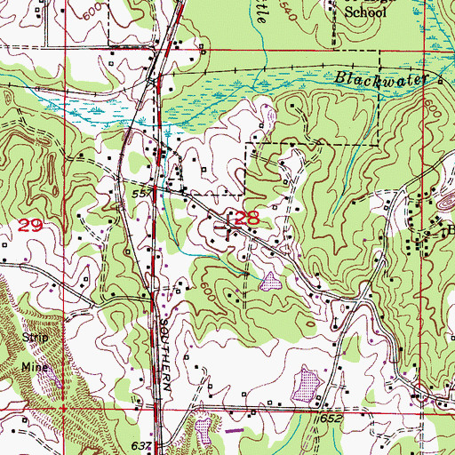 Topographic Map of Midway Church, AL