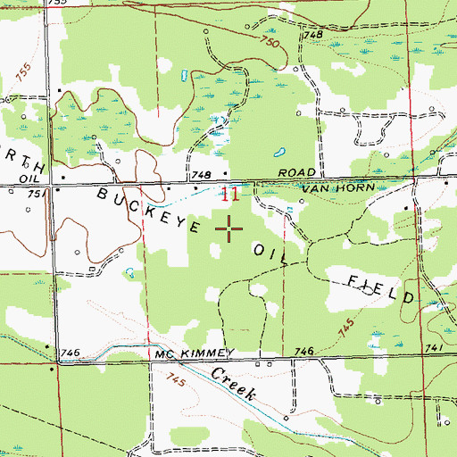 Topographic Map of North Buckeye Oil Field, MI