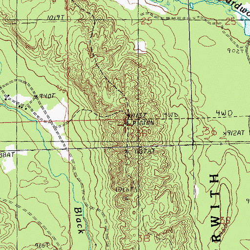 Topographic Map of Pigeon River Lookout Tower, MI