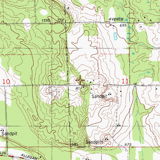 Topographic Map of Plainview Lookout Tower, MI