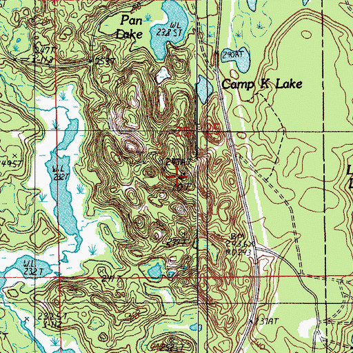 Topographic Map of Tie Hill Lookout Tower, MI