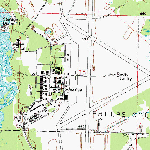Topographic Map of Alpena County Regional Airport, MI
