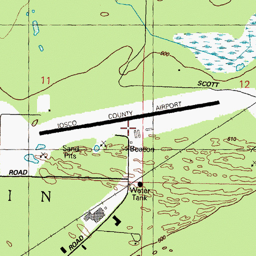 Topographic Map of Iosco County Airport, MI