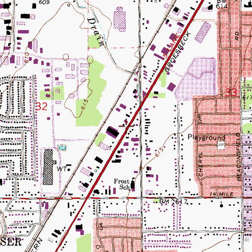 Topographic Map of Grant Pad Heliport, MI