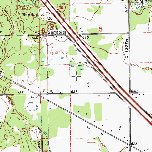 Topographic Map of Flying-A-Ranch Airport, MI