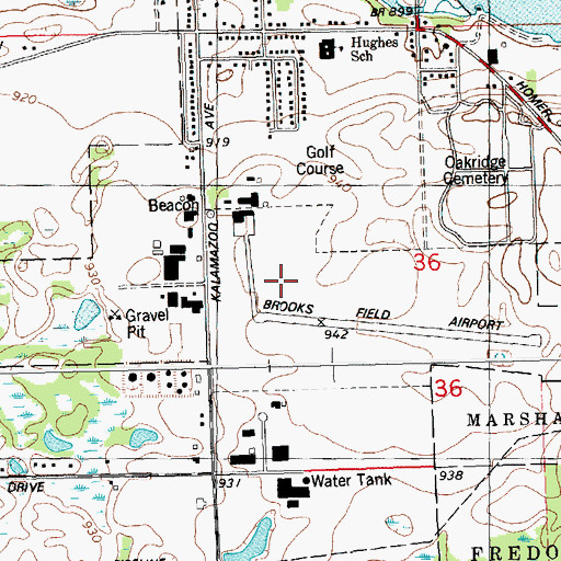 Topographic Map of Brooks Field, MI