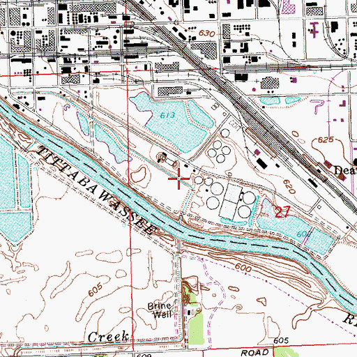 Topographic Map of Dow Division Heliport, MI
