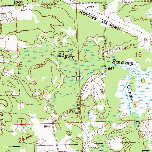 Topographic Map of Boyer Airport (historical), MI