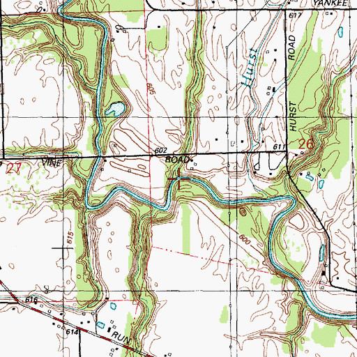 Topographic Map of Angel Creek, MI
