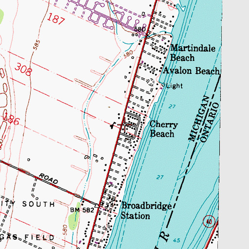 Topographic Map of Cherry Beach, MI