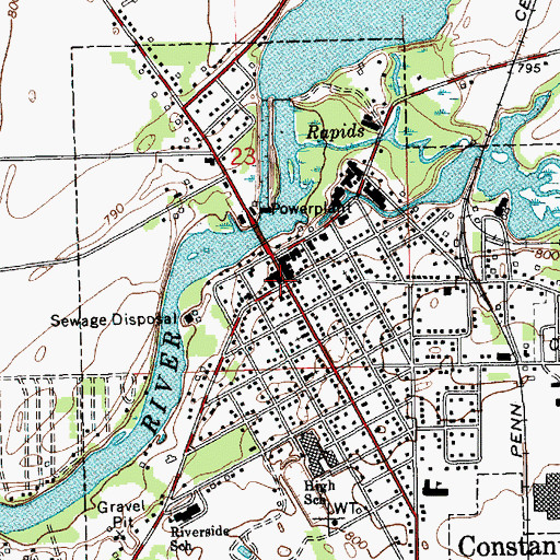 Topographic Map of Constantine, MI