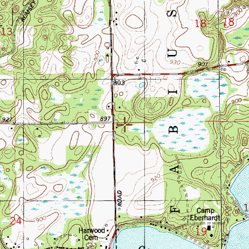 Topographic Map of Corey Lake School, MI