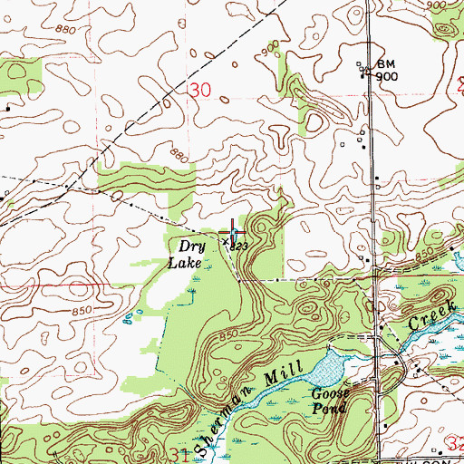 Topographic Map of Dry Lake, MI