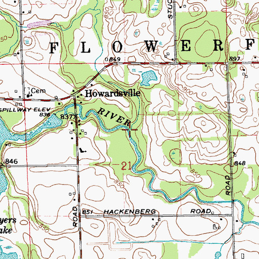 Topographic Map of Four County Drain, MI