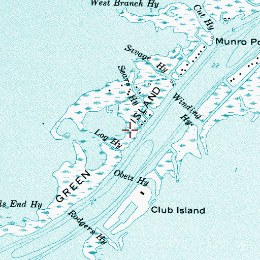 Topographic Map of Green Island, MI