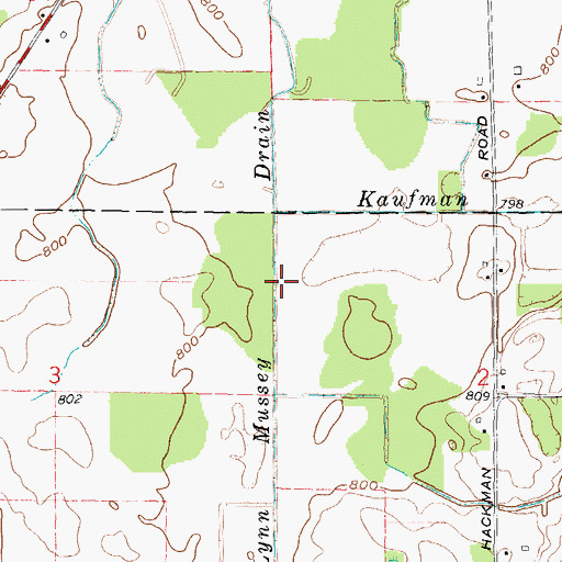 Topographic Map of Lynn Mussey Drain, MI