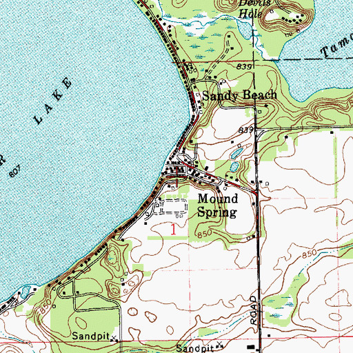 Topographic Map of Mound Spring, MI