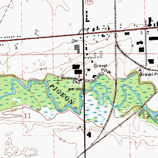 Topographic Map of Riverview Mennonite Church, MI