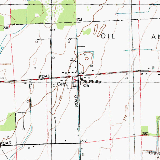 Topographic Map of Saint Phillip Church, MI