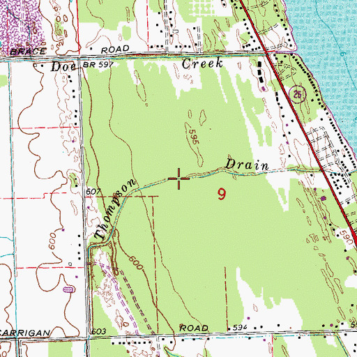 Topographic Map of Thompson Drain, MI