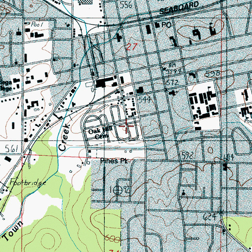 Topographic Map of Oak Hill Cemetery, AL