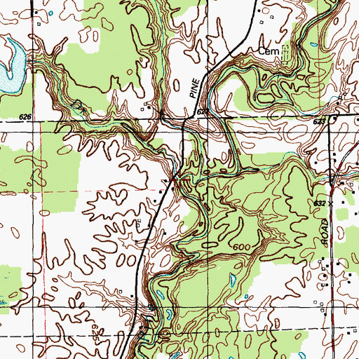 Topographic Map of Wolvin Drain, MI