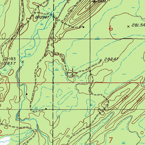 Topographic Map of Spruce Creek, MI