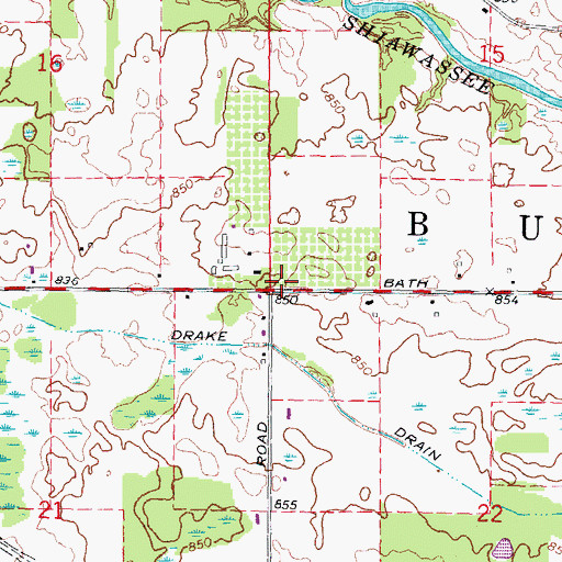Topographic Map of Township of Burns, MI