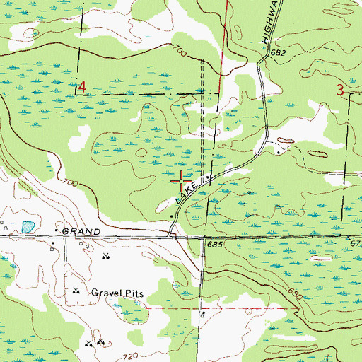 Topographic Map of Township of Krakow, MI