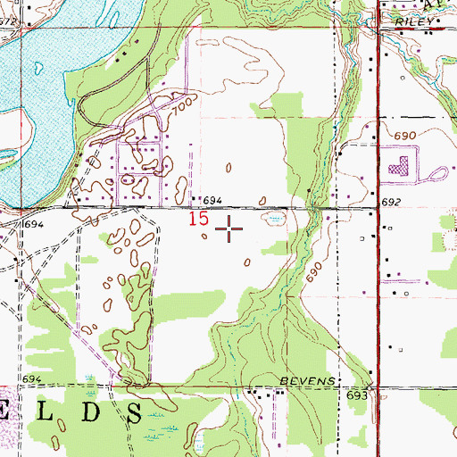 Topographic Map of WKYO-AM (Caro), MI