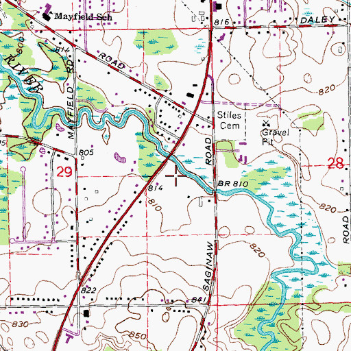 Topographic Map of WMPC-AM (Lapeer), MI