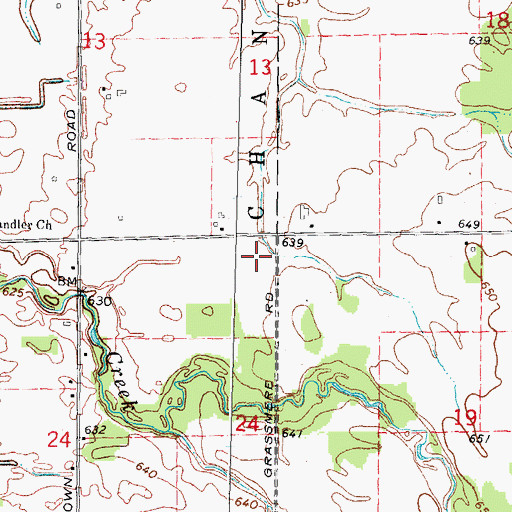 Topographic Map of WLEW-FM (Bad Axe), MI