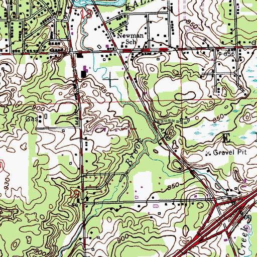 Topographic Map of WBXX-FM (Battle Creek), MI