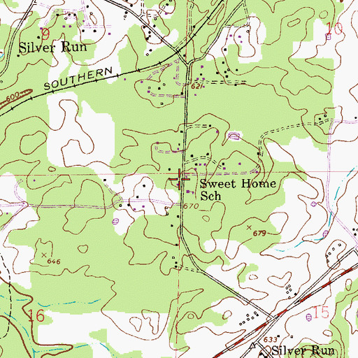 Topographic Map of Sweet Home Baptist Church, AL