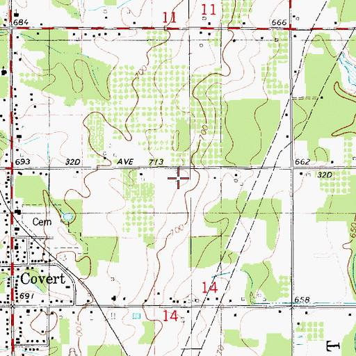 Topographic Map of WCSY-FM (South Haven), MI