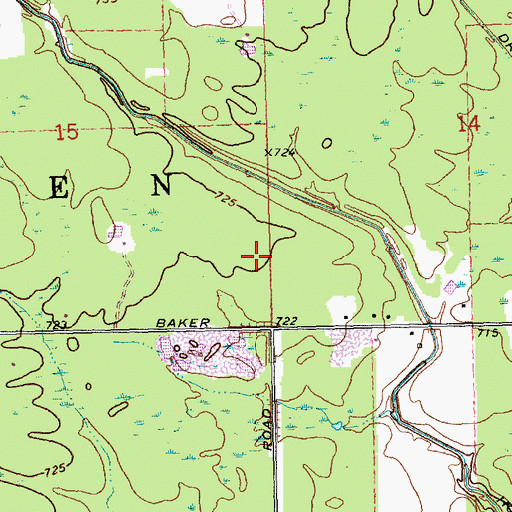 Topographic Map of WSMZ-FM (Coleman), MI