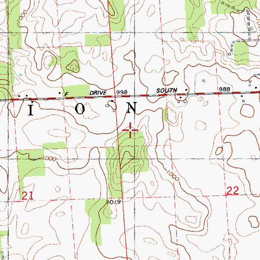 Topographic Map of Township of Albion, MI