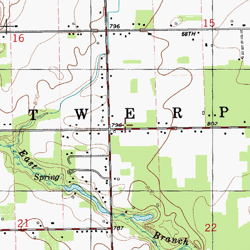 Topographic Map of Township of Antwerp, MI