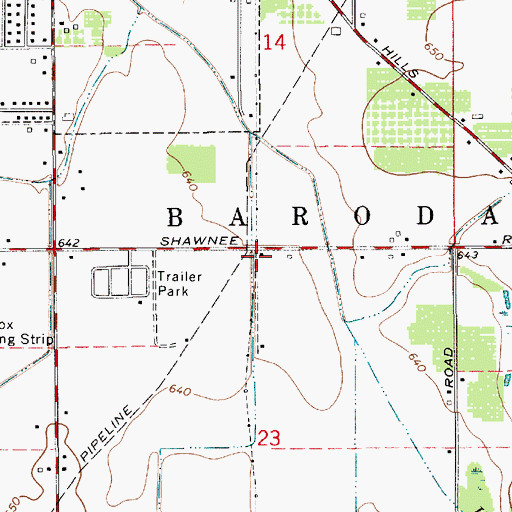 Topographic Map of Township of Baroda, MI