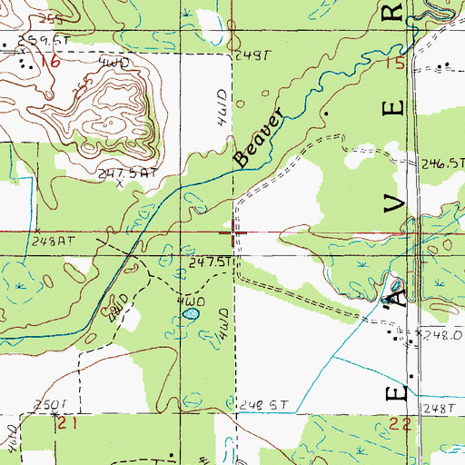 Topographic Map of Township of Beaver, MI