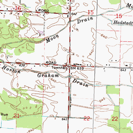 Topographic Map of Township of Birch Run, MI