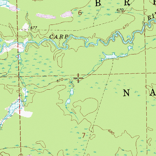 Topographic Map of Township of Brevort, MI