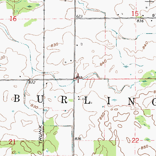Topographic Map of Township of Burlington, MI